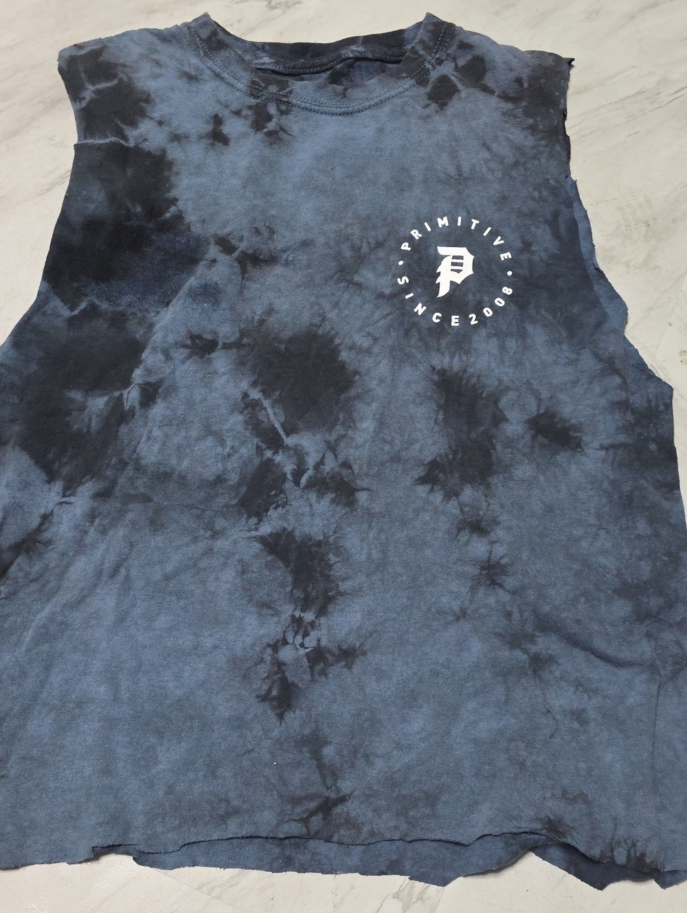 Primitive Sleeveless Tie-Dye Tee - Black & Charcoal
